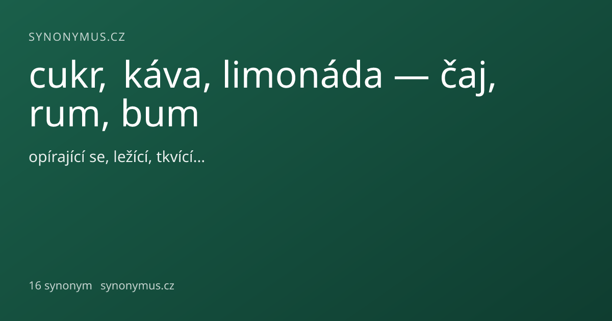 Náhled odkazu: cukr, káva, limonáda — čaj, rum, bum