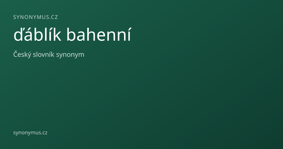 Náhled odkazu: ďáblík bahenní
