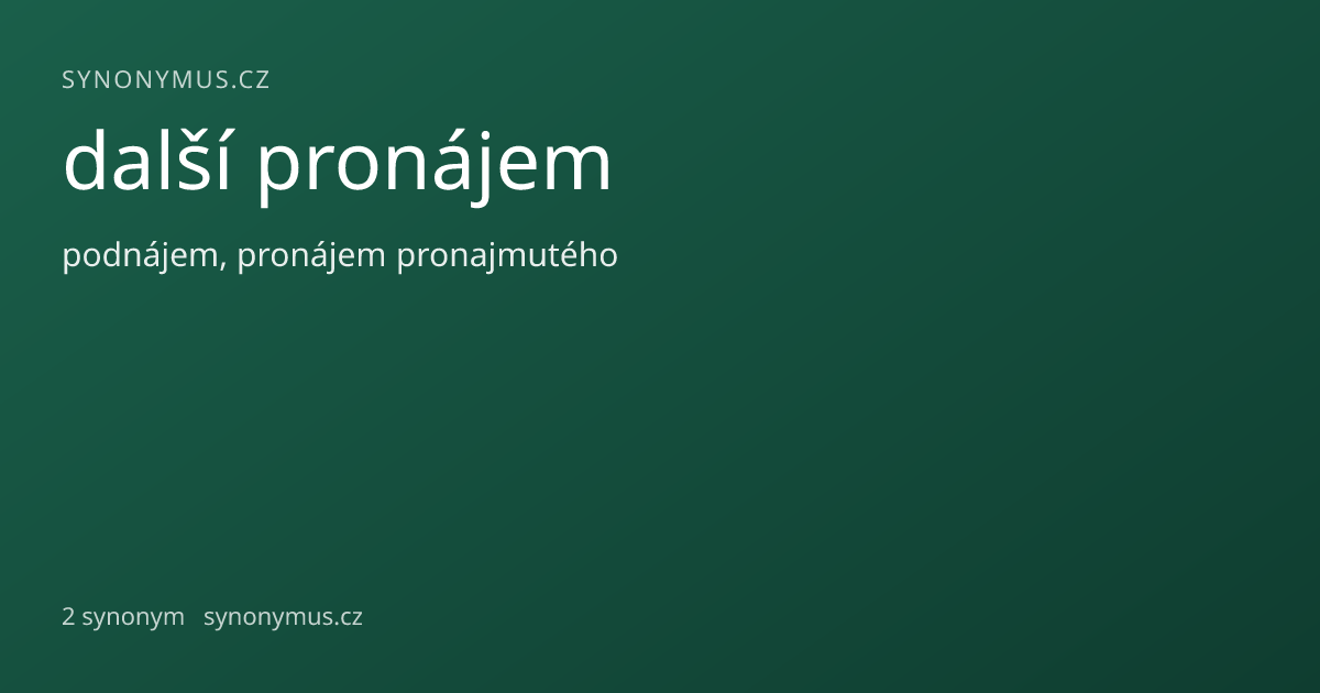 Náhled odkazu: další pronájem