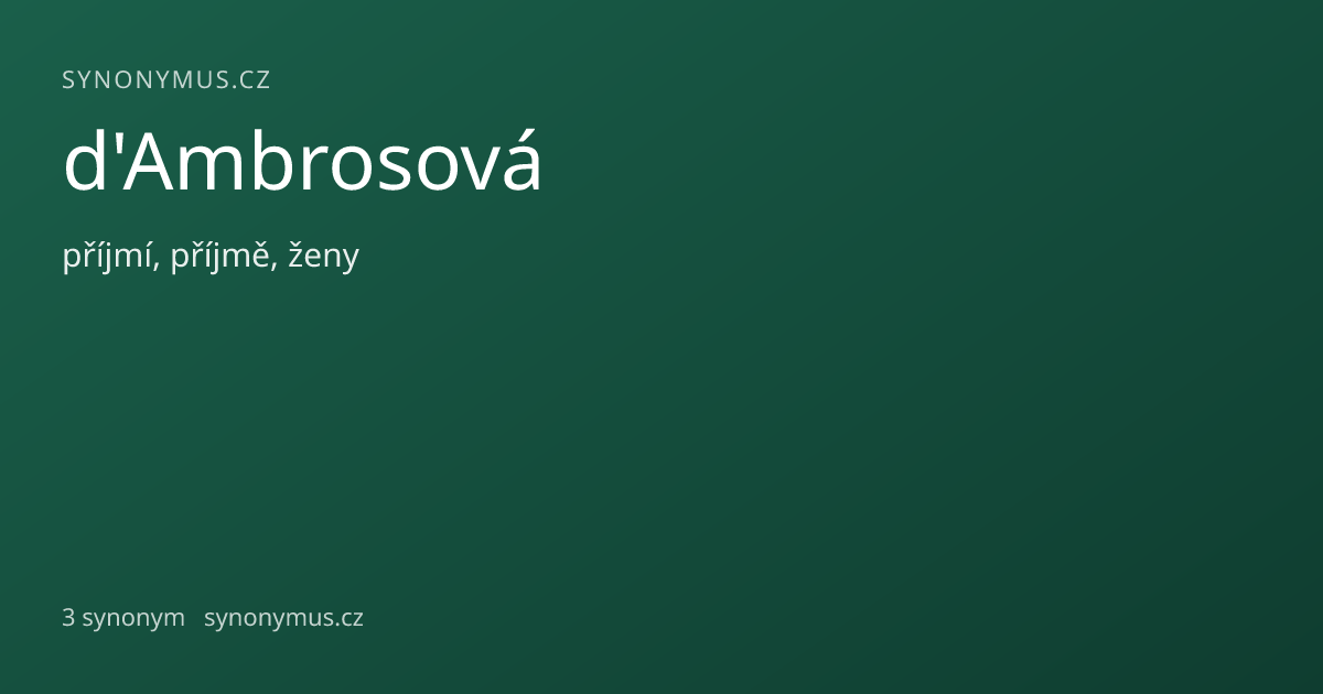 Náhled odkazu: d'Ambrosová