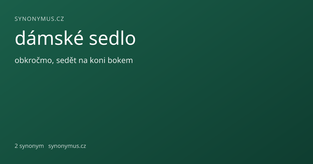 Náhled odkazu: dámské sedlo