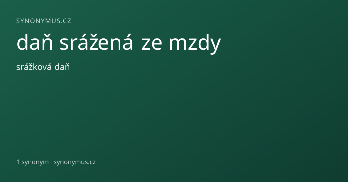 Náhled odkazu: daň srážená ze mzdy