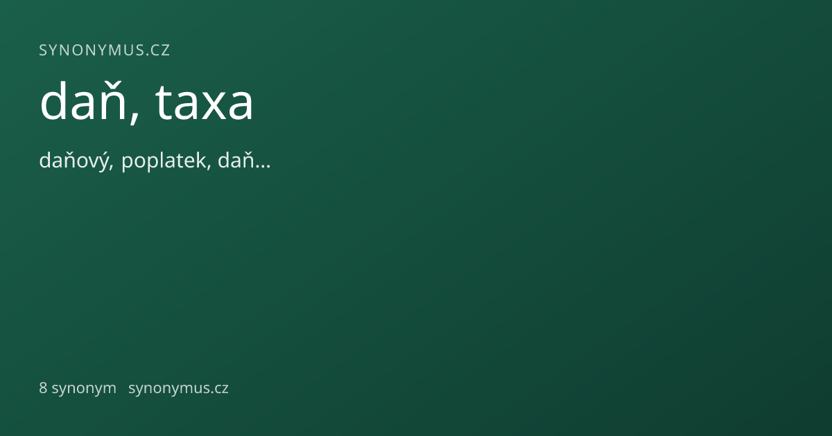 Náhled odkazu: daň, taxa