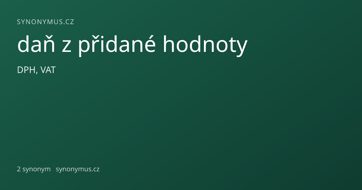 Náhled odkazu: daň z přidané hodnoty