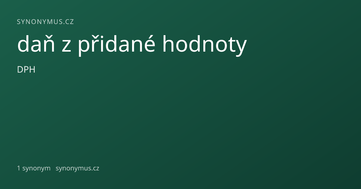Náhled odkazu: daň z přidané hodnoty