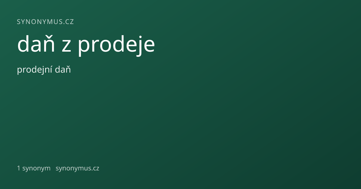 Náhled odkazu: daň z prodeje