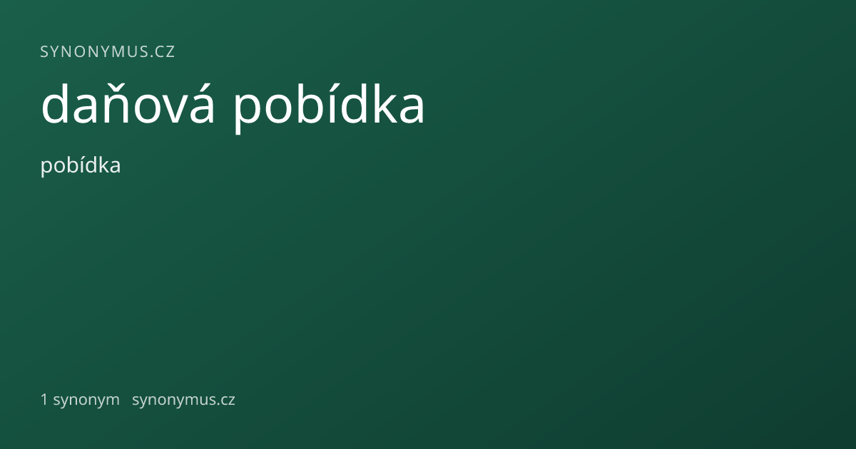 Náhled odkazu: daňová pobídka