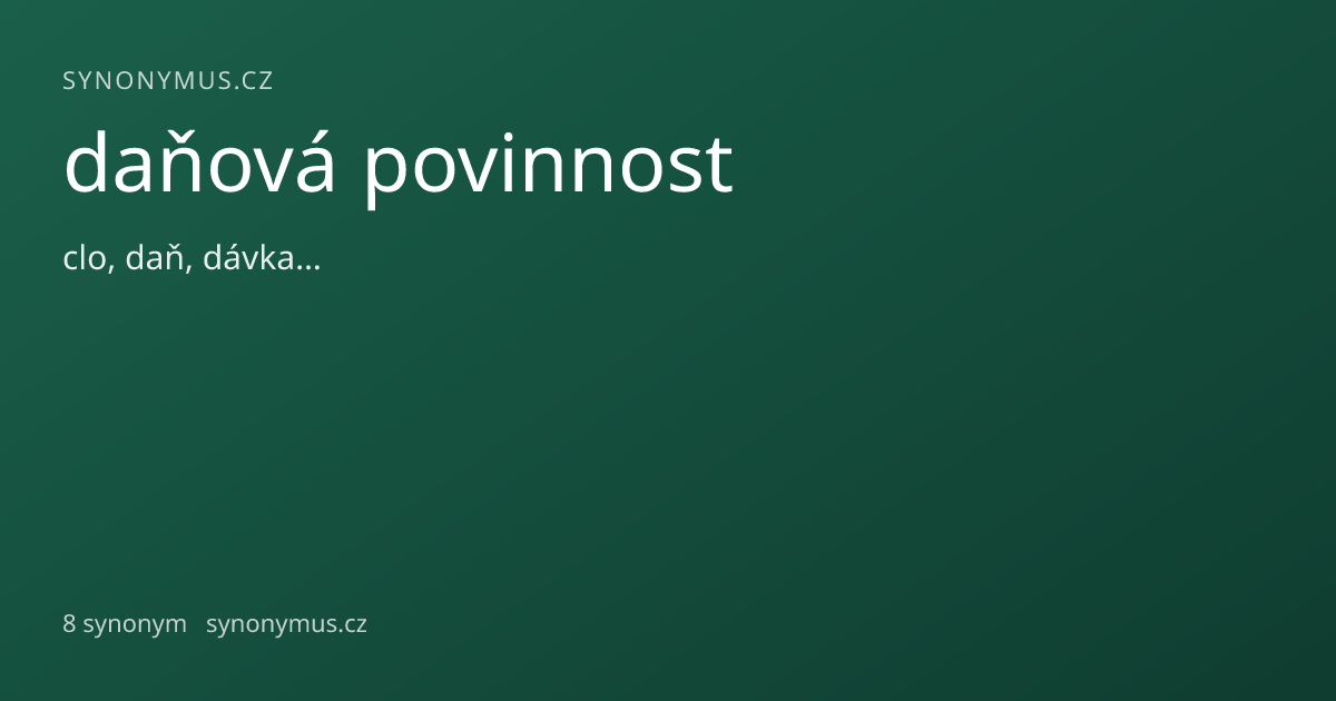 Náhled odkazu: daňová povinnost