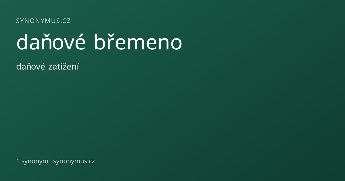 Náhled odkazu: daňové břemeno