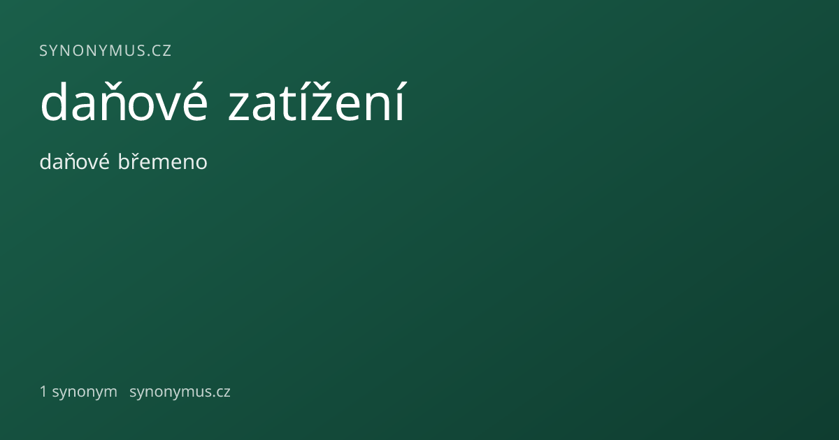 Náhled odkazu: daňové zatížení