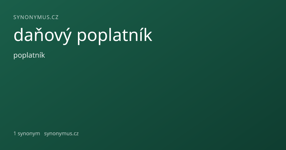 Náhled odkazu: daňový poplatník