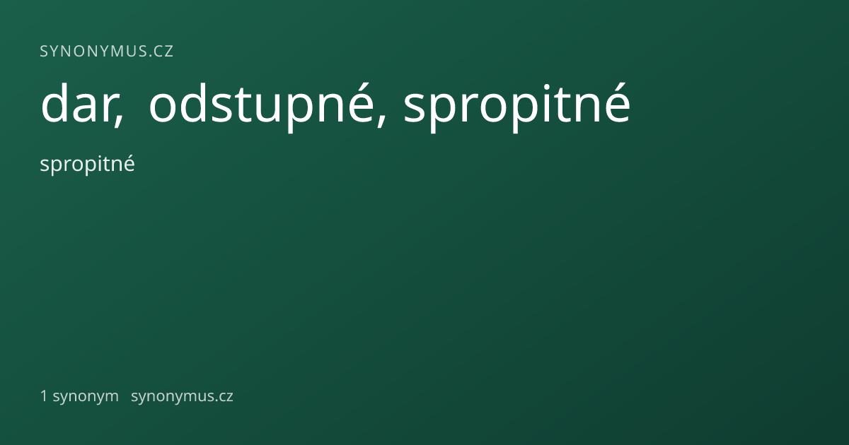 Náhled odkazu: dar, odstupné, spropitné