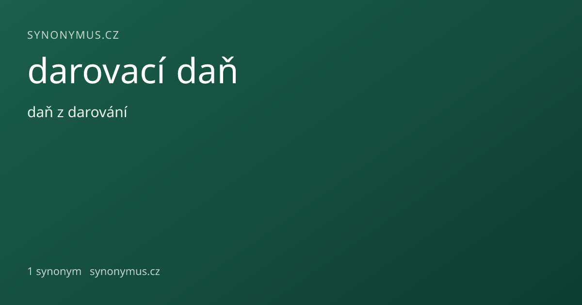 Náhled odkazu: darovací daň