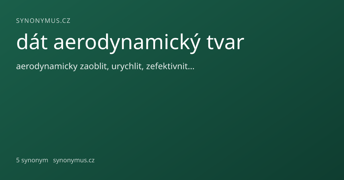 Náhled odkazu: dát aerodynamický tvar