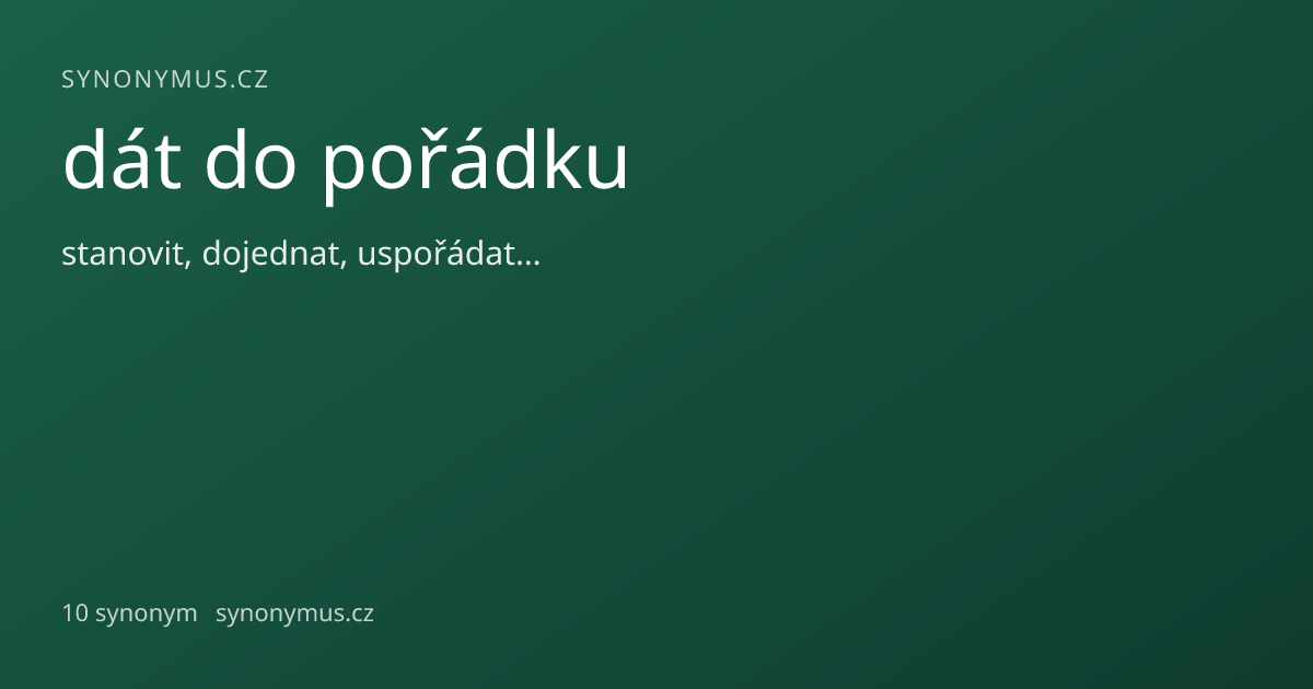 Náhled odkazu: dát do pořádku