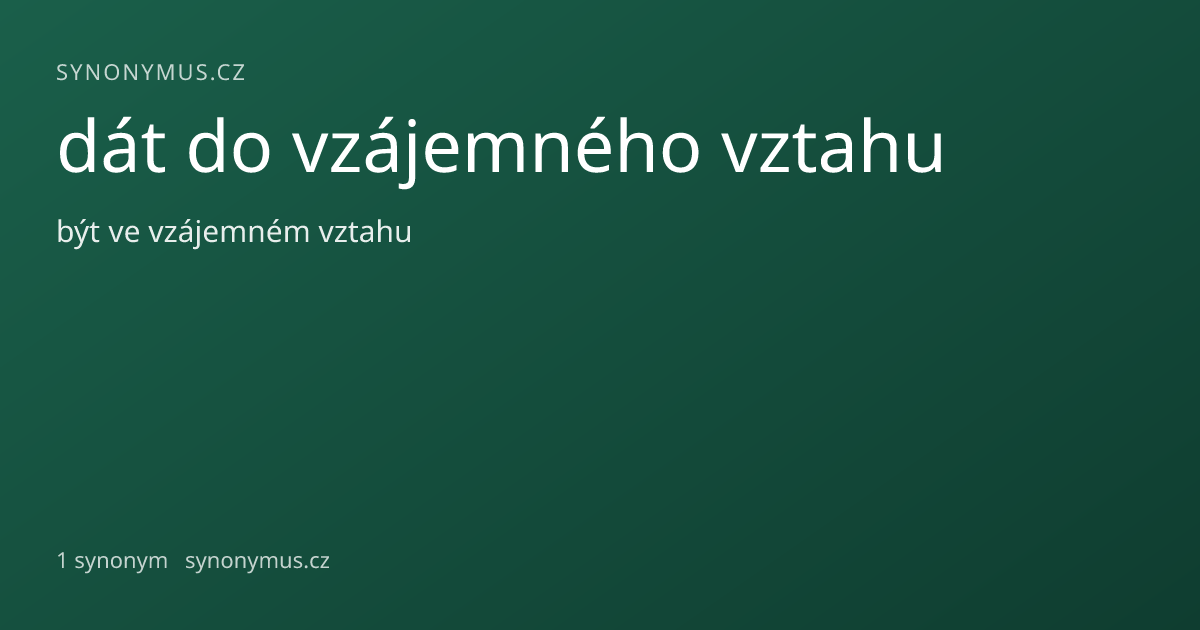 Náhled odkazu: dát do vzájemného vztahu