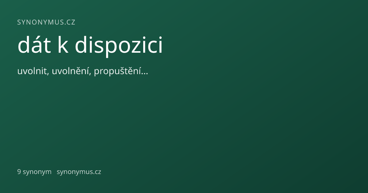 Náhled odkazu: dát k dispozici