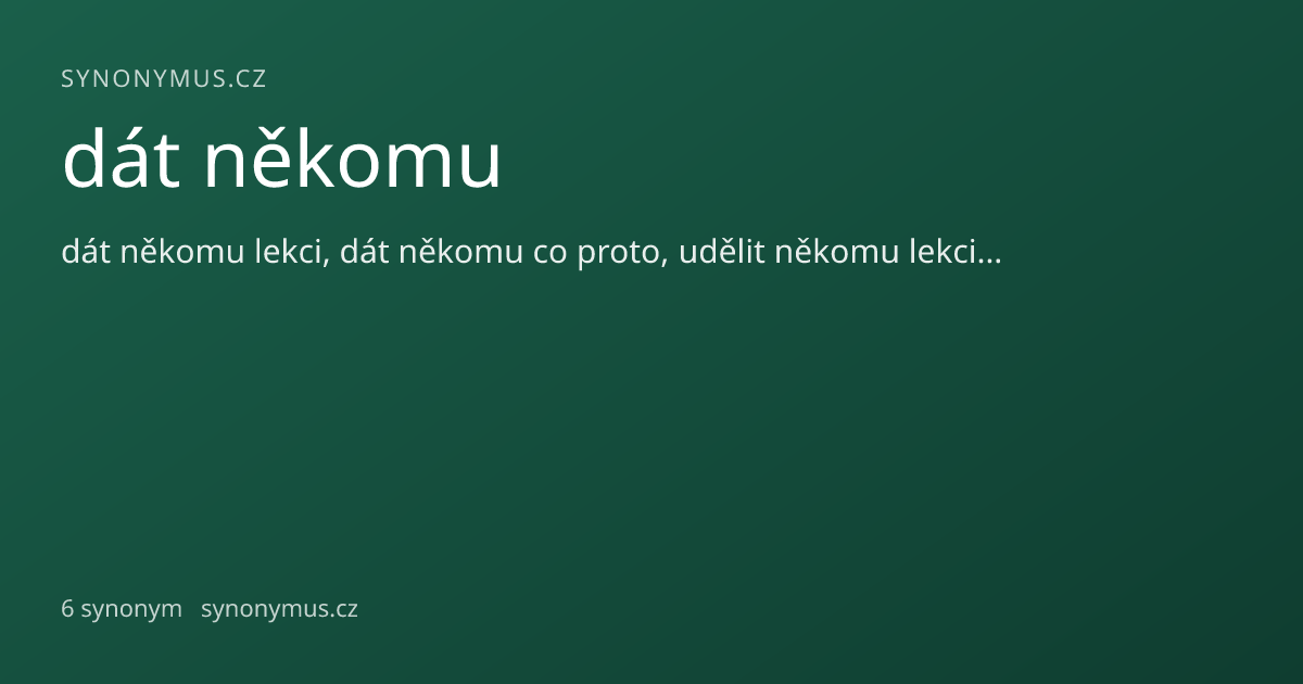 Náhled odkazu: dát někomu