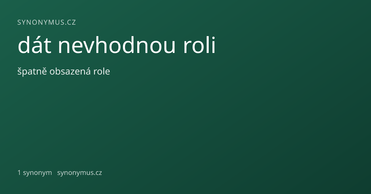 Náhled odkazu: dát nevhodnou roli