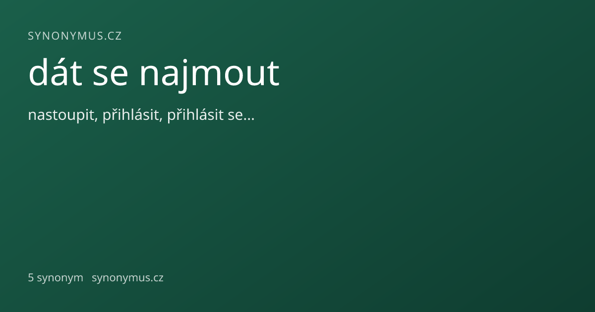 Náhled odkazu: dát se najmout