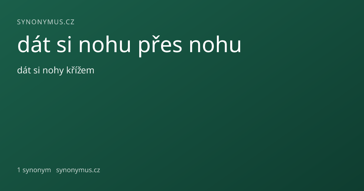 Náhled odkazu: dát si nohu přes nohu