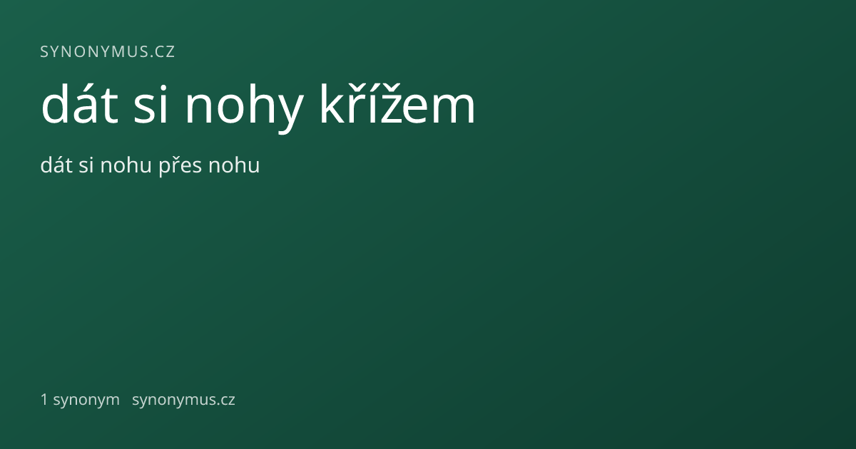 Náhled odkazu: dát si nohy křížem