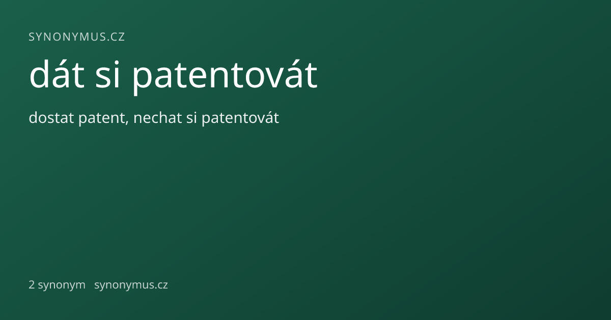 Náhled odkazu: dát si patentovát