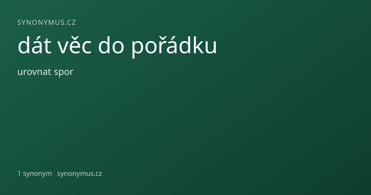 Náhled odkazu: dát věc do pořádku