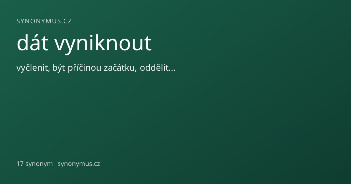 Náhled odkazu: dát vyniknout