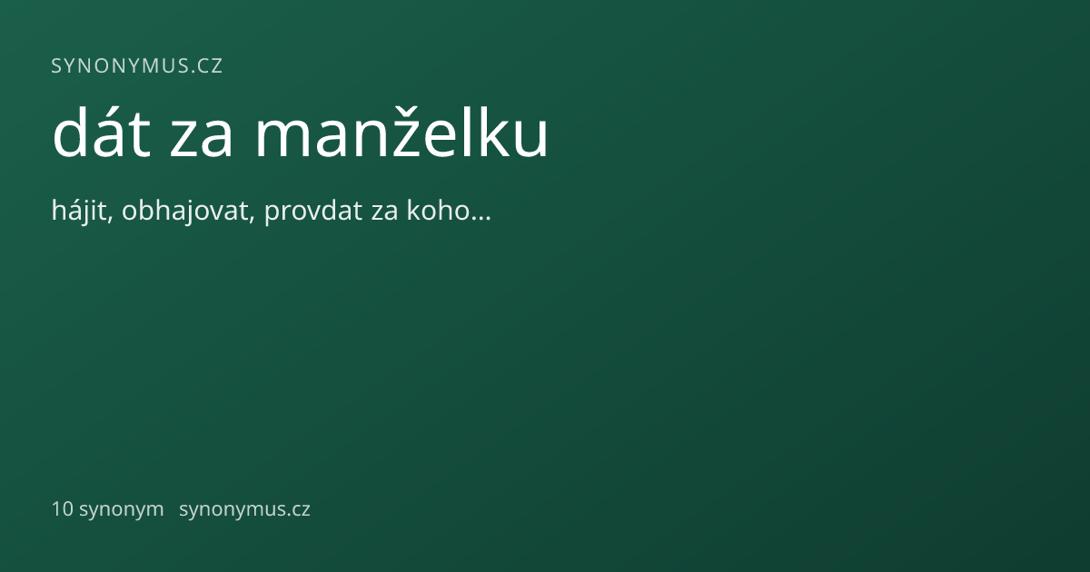 Náhled odkazu: dát za manželku