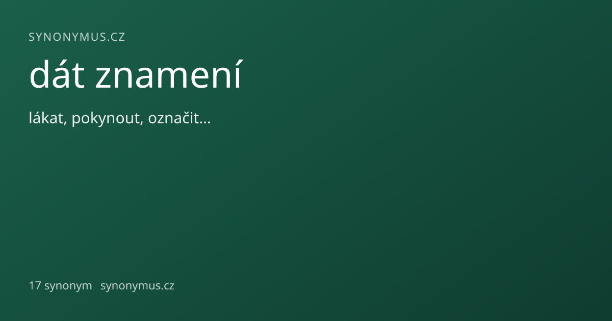 Náhled odkazu: dát znamení