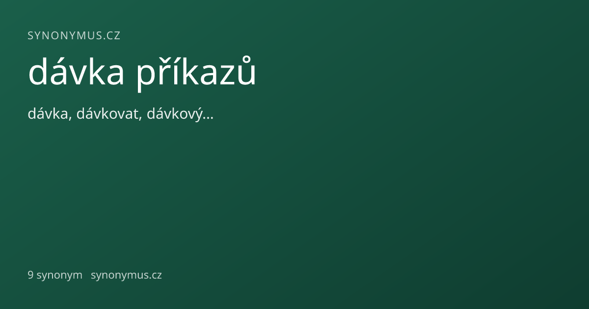 Náhled odkazu: dávka příkazů