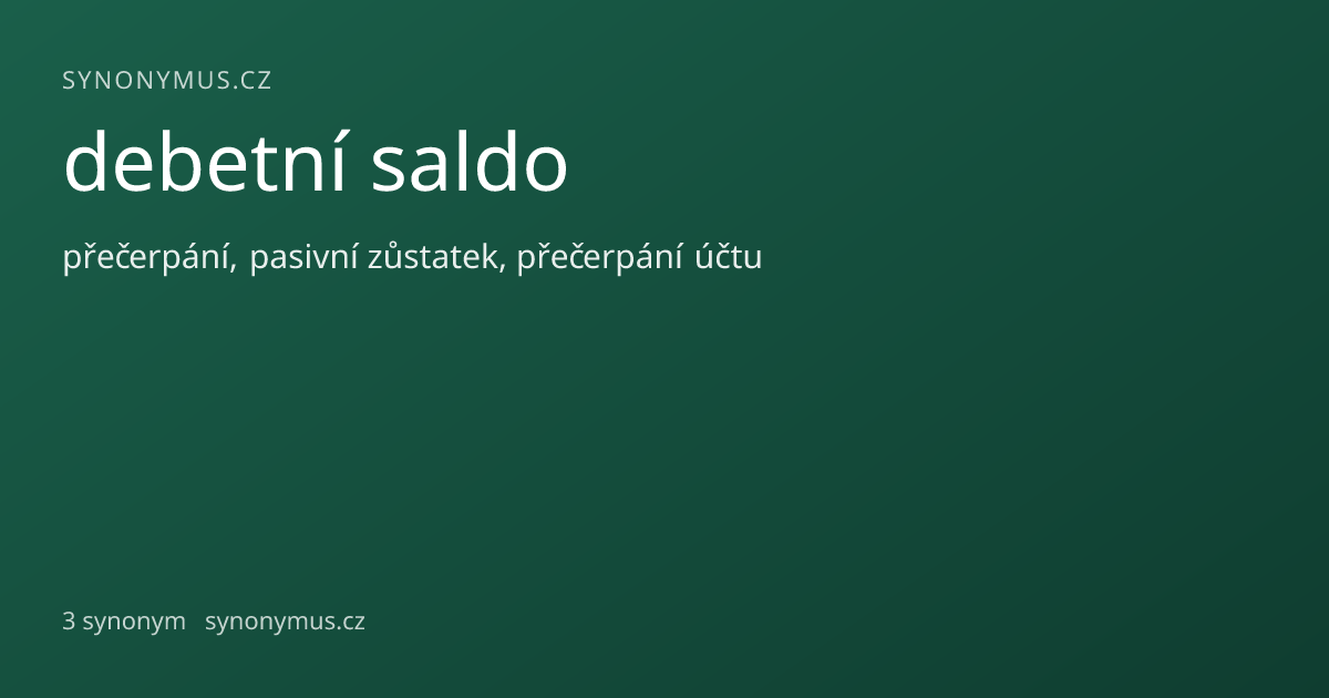 Náhled odkazu: debetní saldo