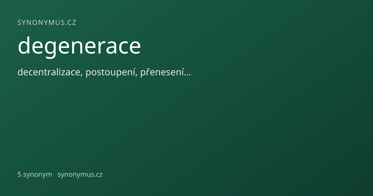 Náhled odkazu: degenerace