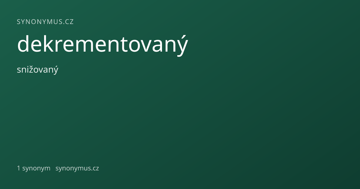 Náhled odkazu: dekrementovaný