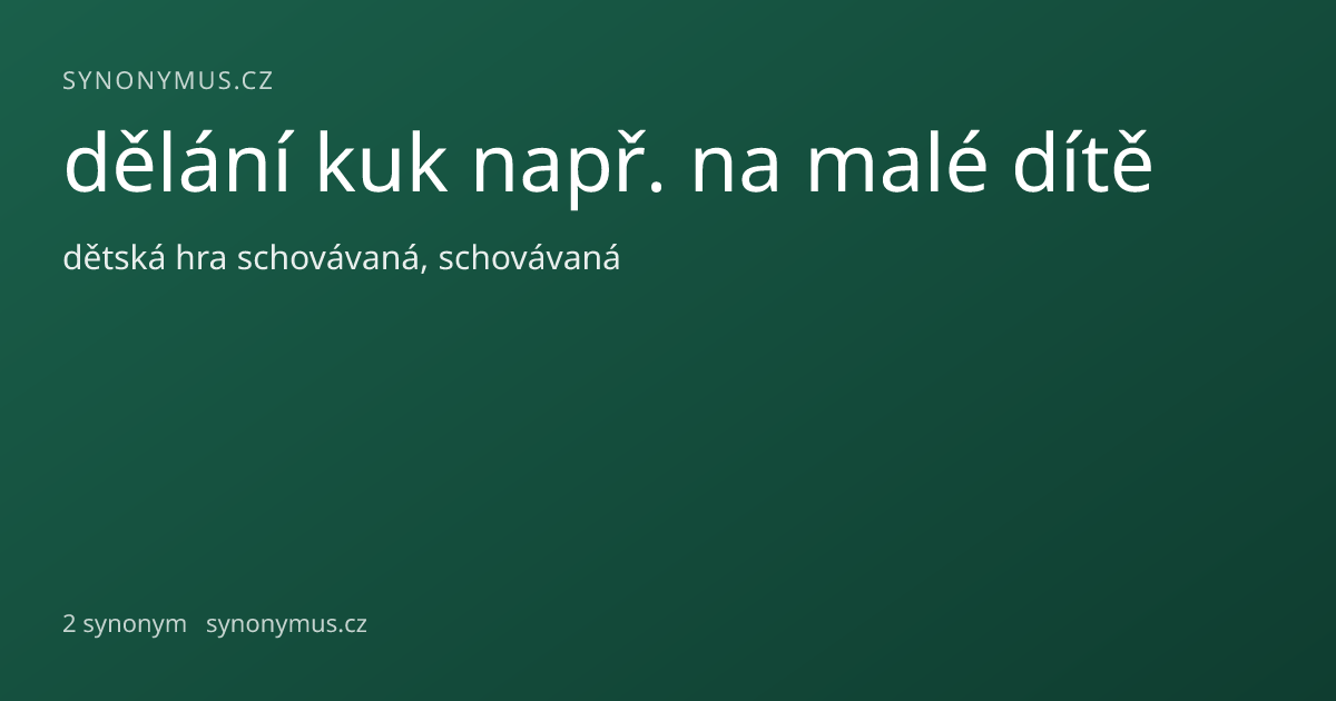 Náhled odkazu: dělání kuk např. na malé dítě