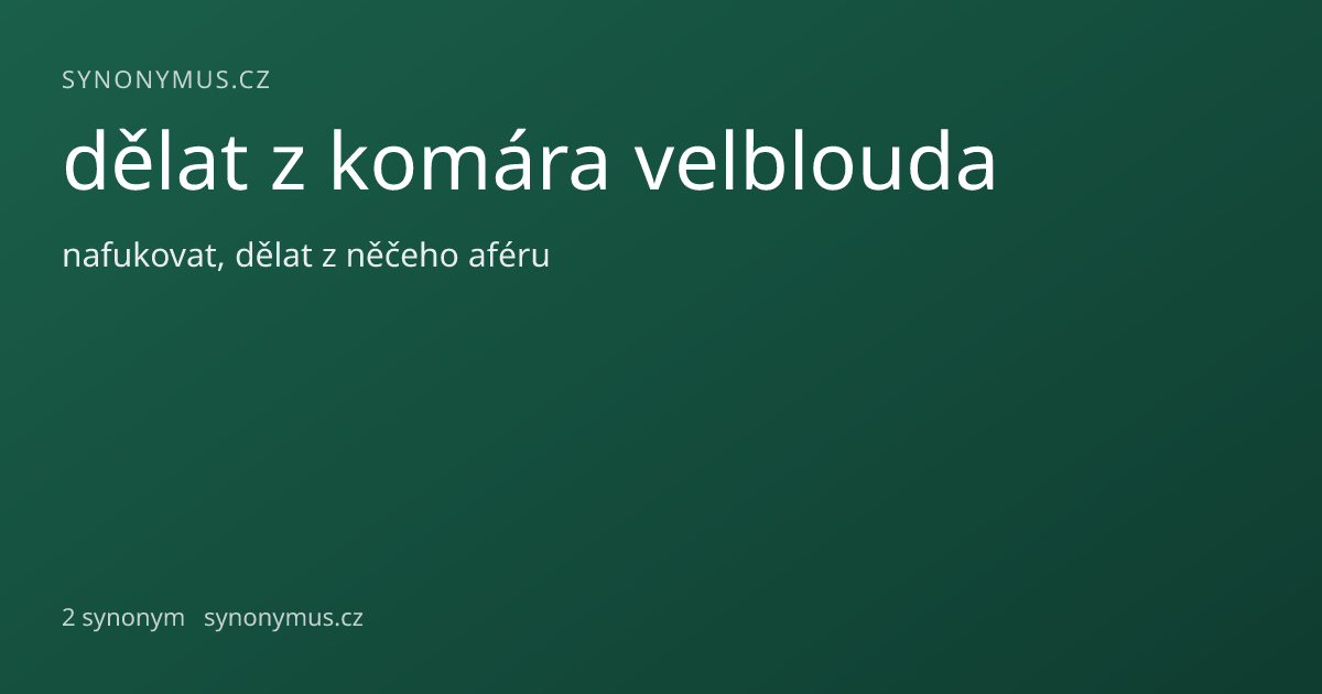 Náhled odkazu: dělat z komára velblouda