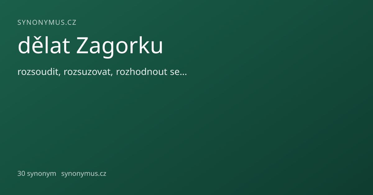 Náhled odkazu: dělat Zagorku