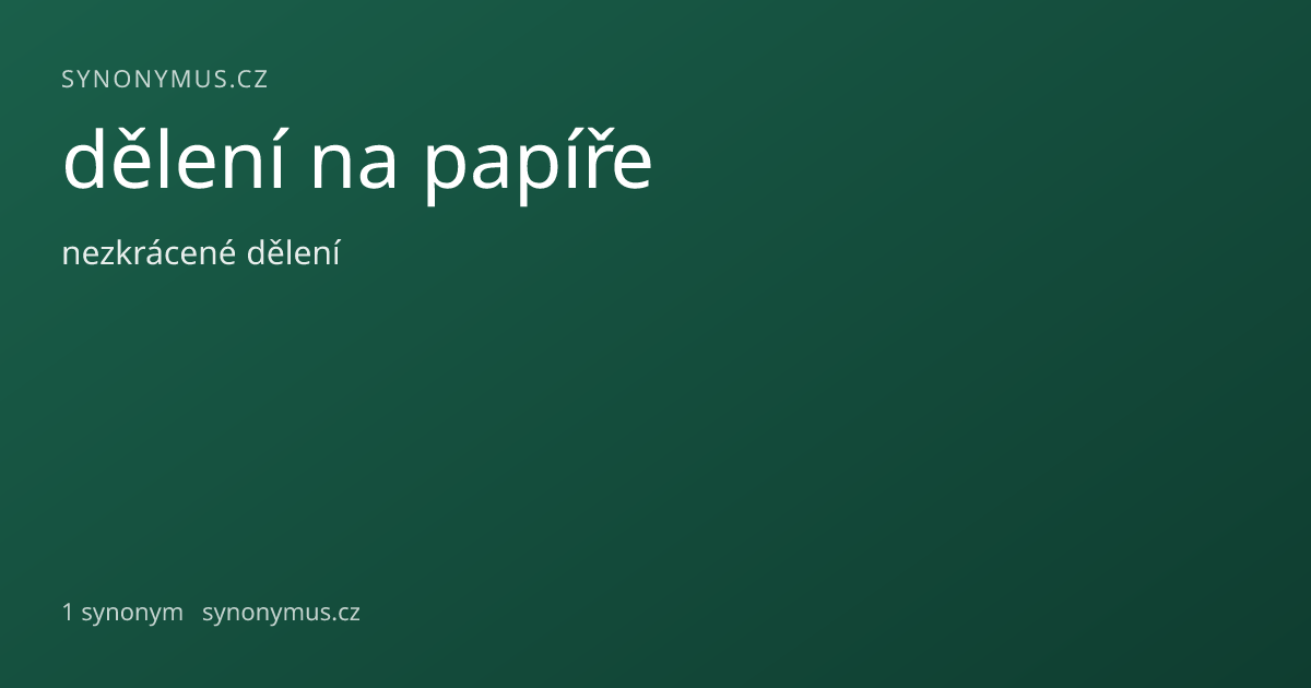 Náhled odkazu: dělení na papíře