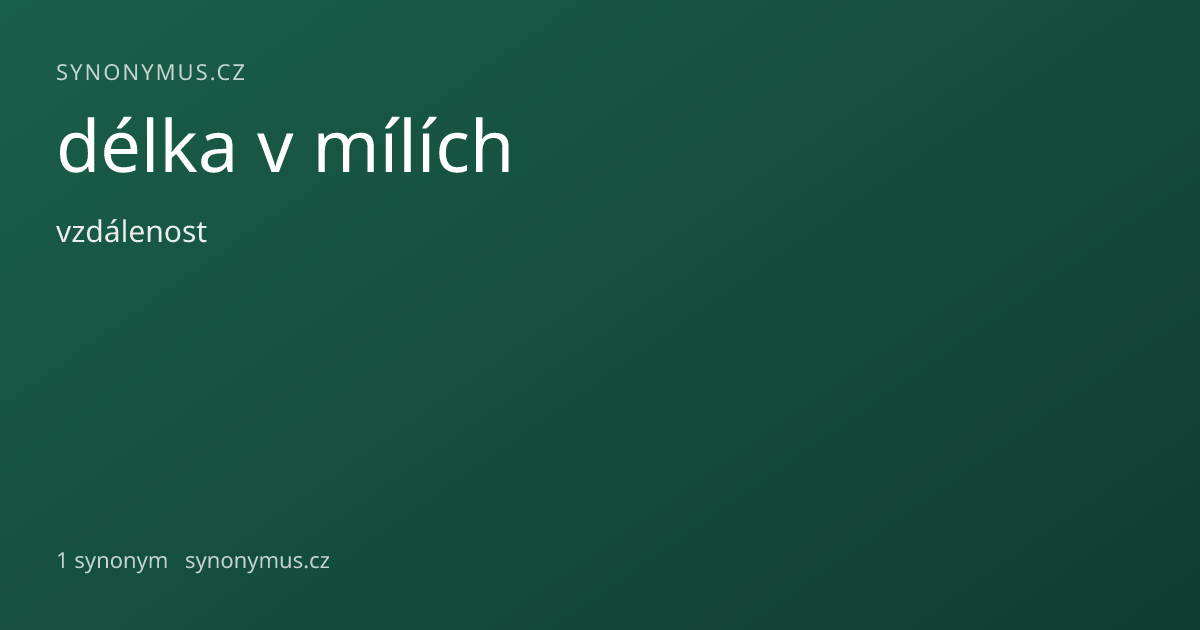 Náhled odkazu: délka v mílích