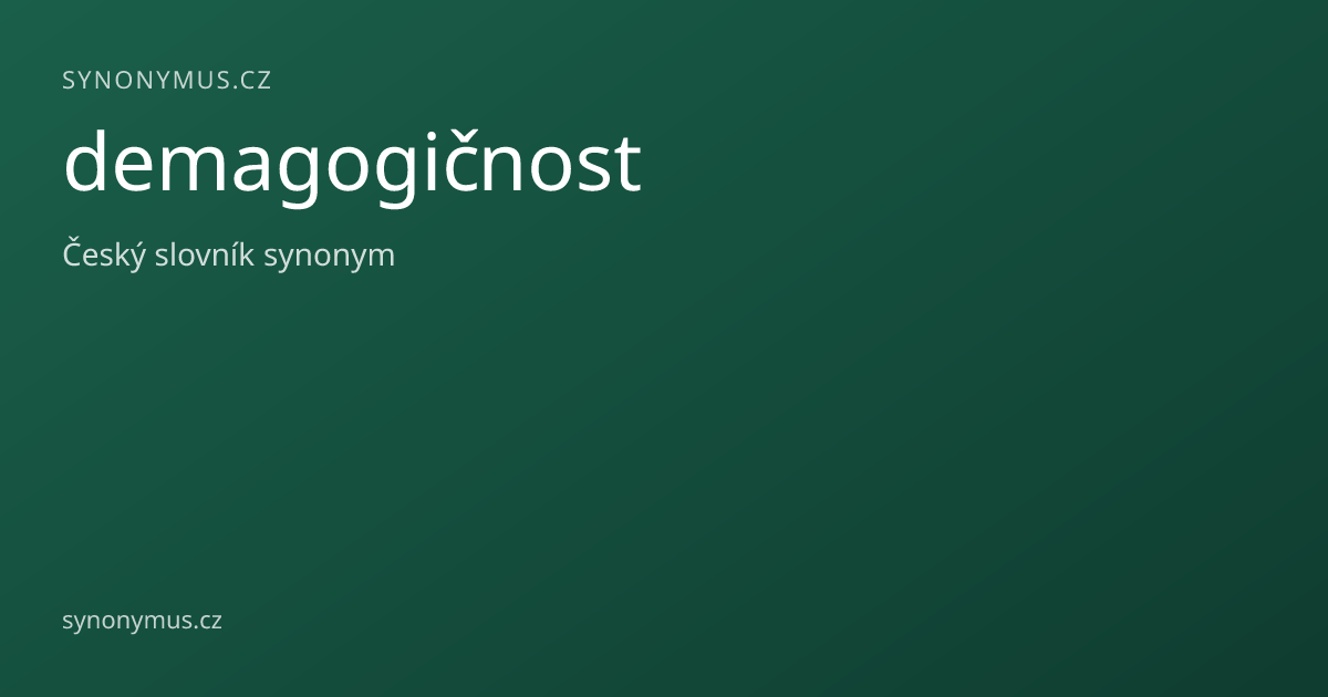 Náhled odkazu: demagogičnost