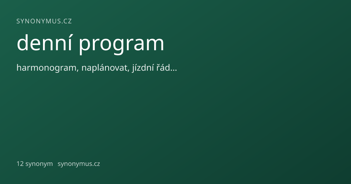 Náhled odkazu: denní program