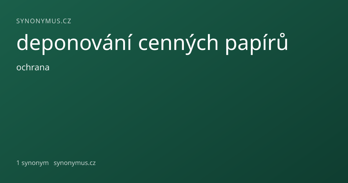 Náhled odkazu: deponování cenných papírů