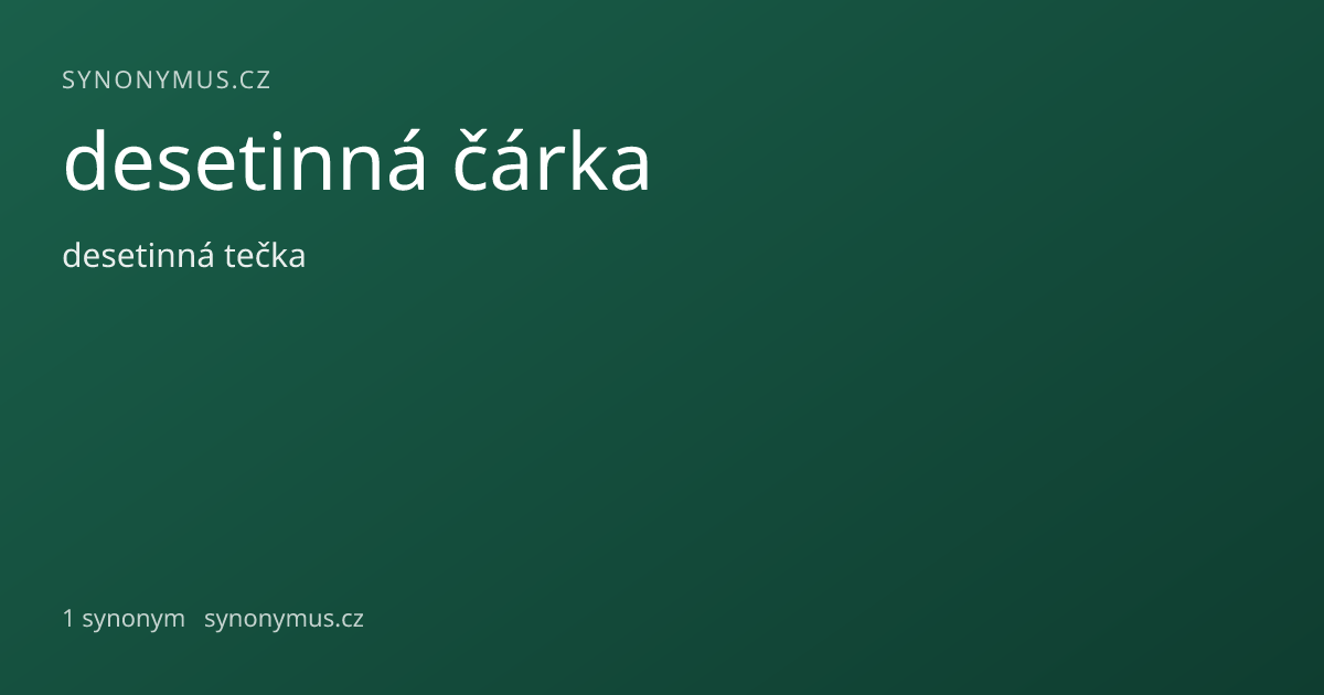 Náhled odkazu: desetinná čárka
