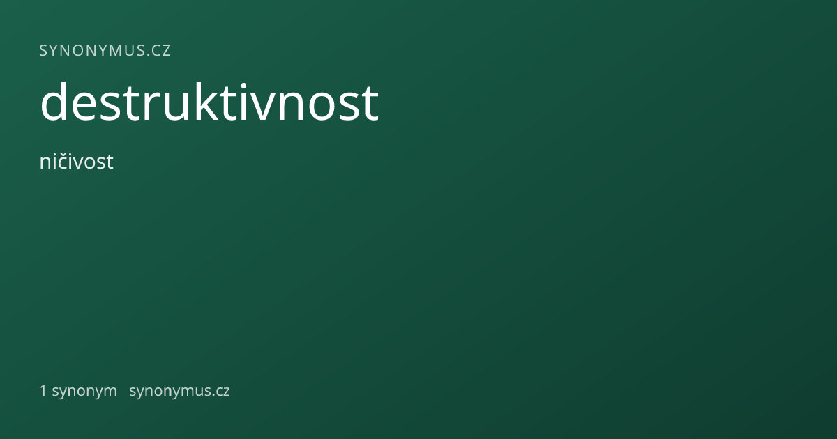 Náhled odkazu: destruktivnost