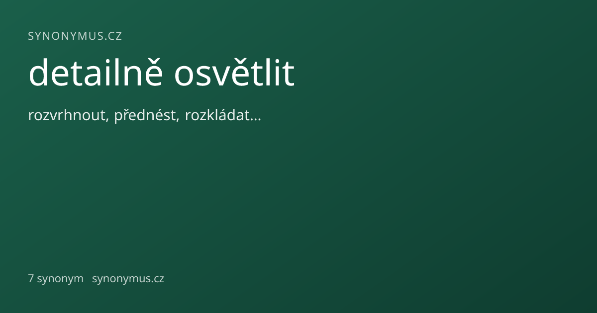 Náhled odkazu: detailně osvětlit