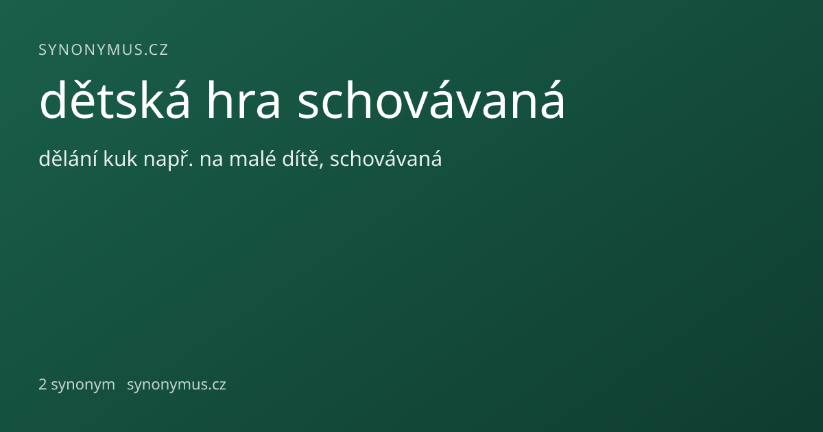 Náhled odkazu: dětská hra schovávaná