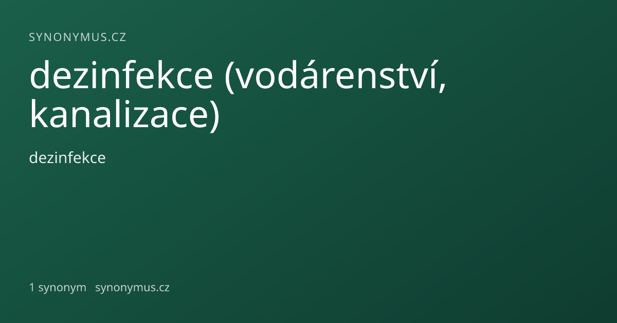 Náhled odkazu: dezinfekce (vodárenství, kanalizace)