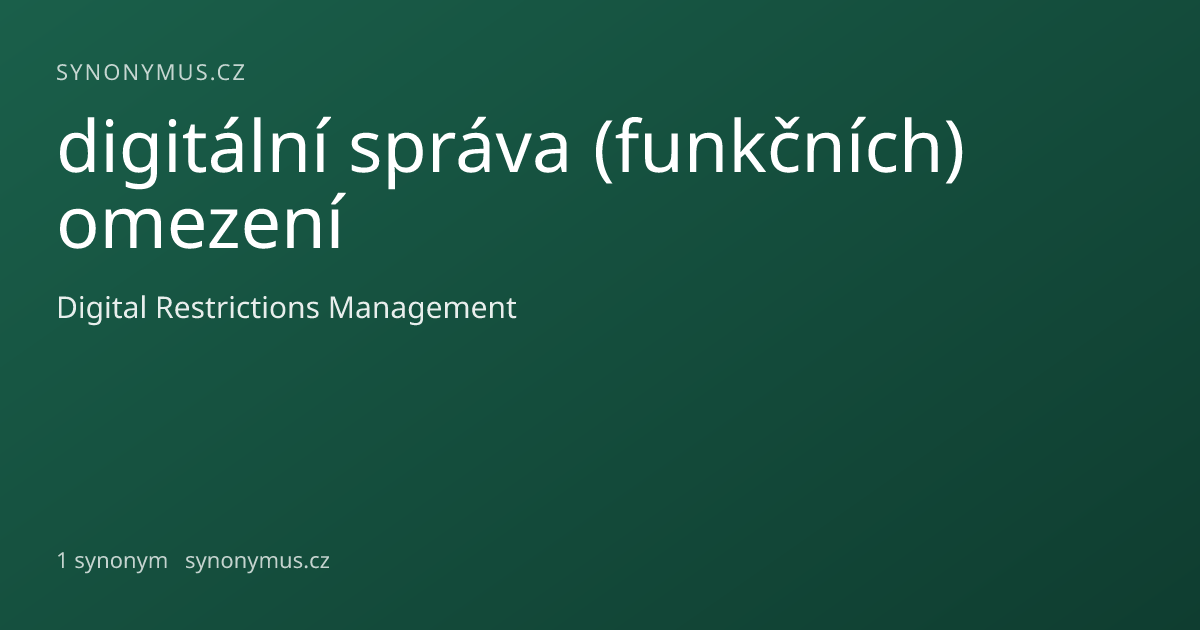 Náhled odkazu: digitální správa (funkčních) omezení