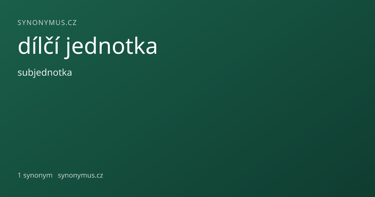 Náhled odkazu: dílčí jednotka